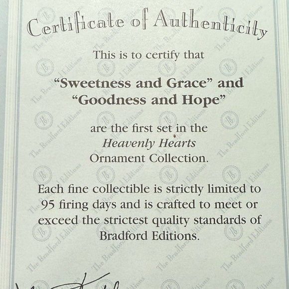 THE BRADFORD EDITIONS “Sweetness and Grace” and “Goodness and Hope” Ornaments - Picture 9 of 11